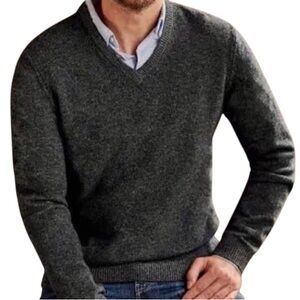 J Crew Men's Gray V-Neck Sweater XL